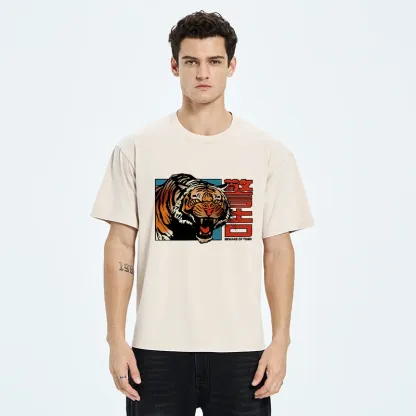 Tokyo-Tiger Beware Of Tiger Washed T-Shirt