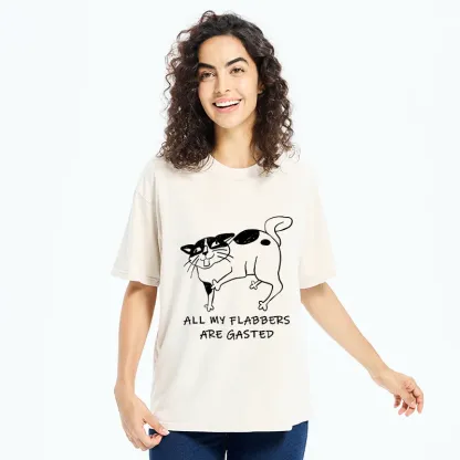 Tokyo-Tiger Surprised Cat Washed T-Shirt