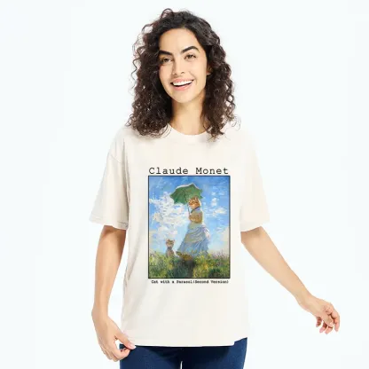 Tokyo-Tiger Cat With A Parasol Washed T-Shirt