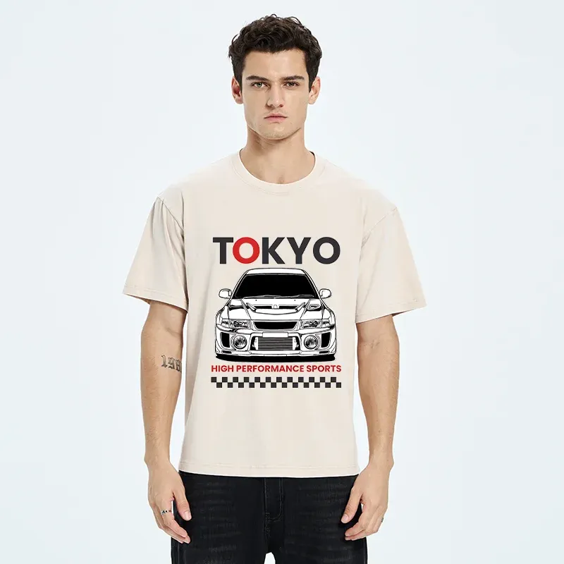 Tokyo-Tiger Japanese Car Models Washed T-Shirt
