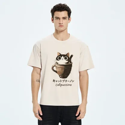 Tokyo-Tiger Cat Cappuccino Washed T-Shirt
