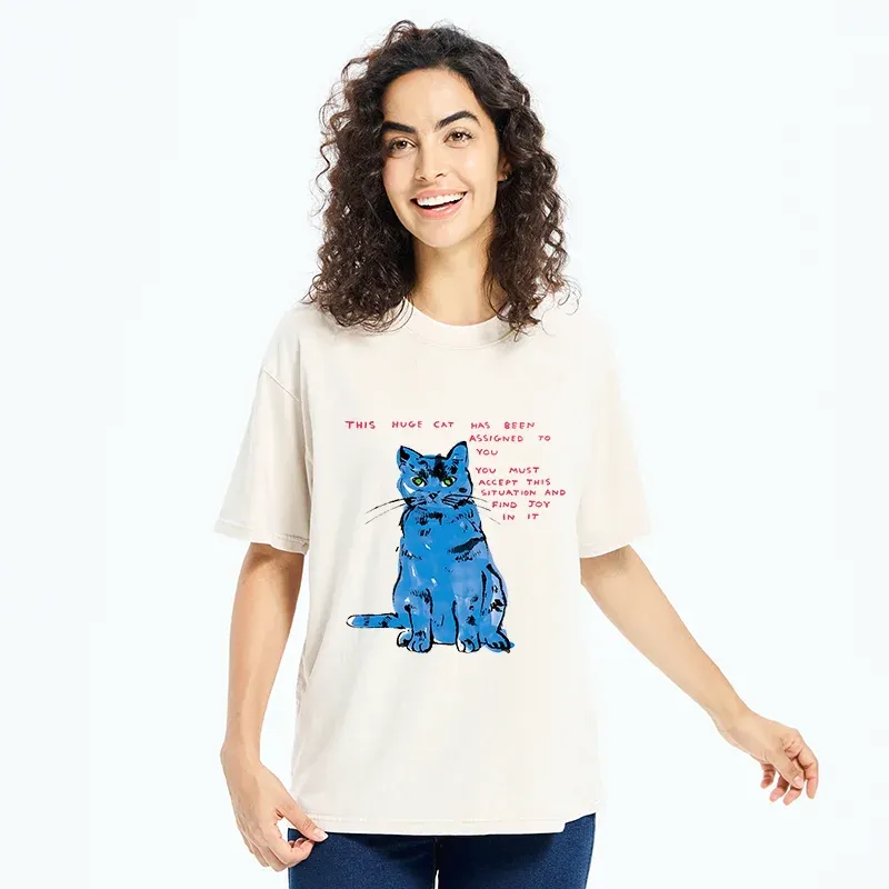 Tokyo-Tiger Accept This Giant Cat Washed T-Shirt