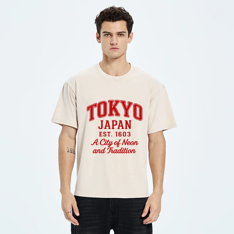 Tokyo-Tiger Tokyo Japan Retro Washed T-Shirt