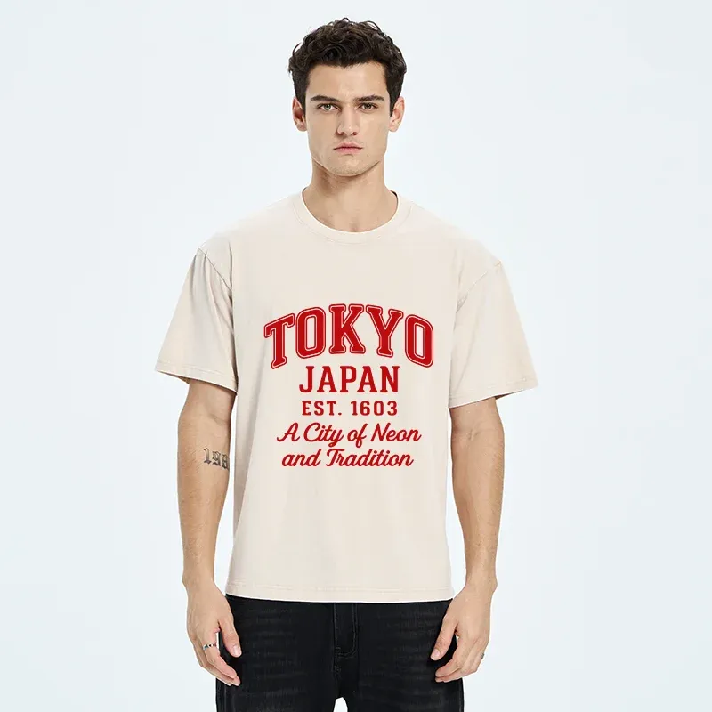 Tokyo-Tiger Tokyo Japan Retro Washed T-Shirt