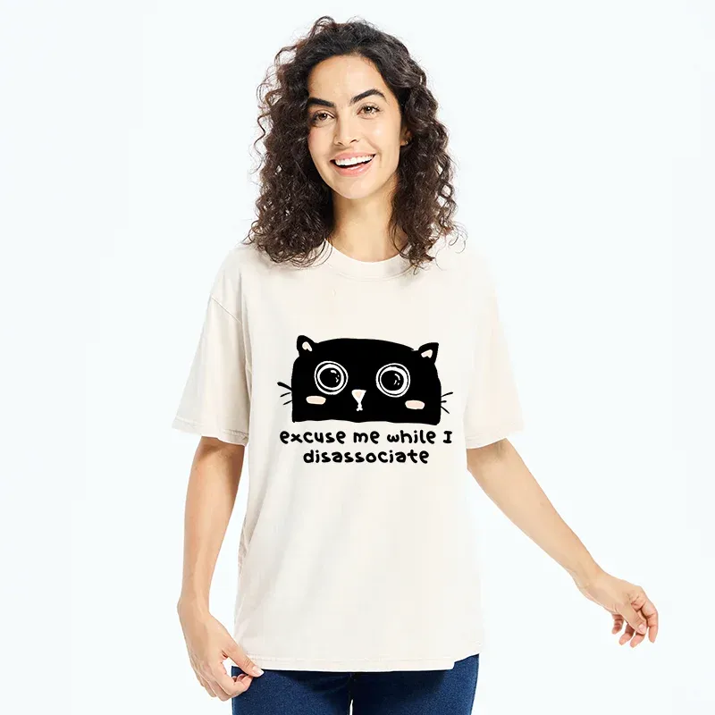 Tokyo-Tiger Dissociate Funny Cat Washed T-Shirt