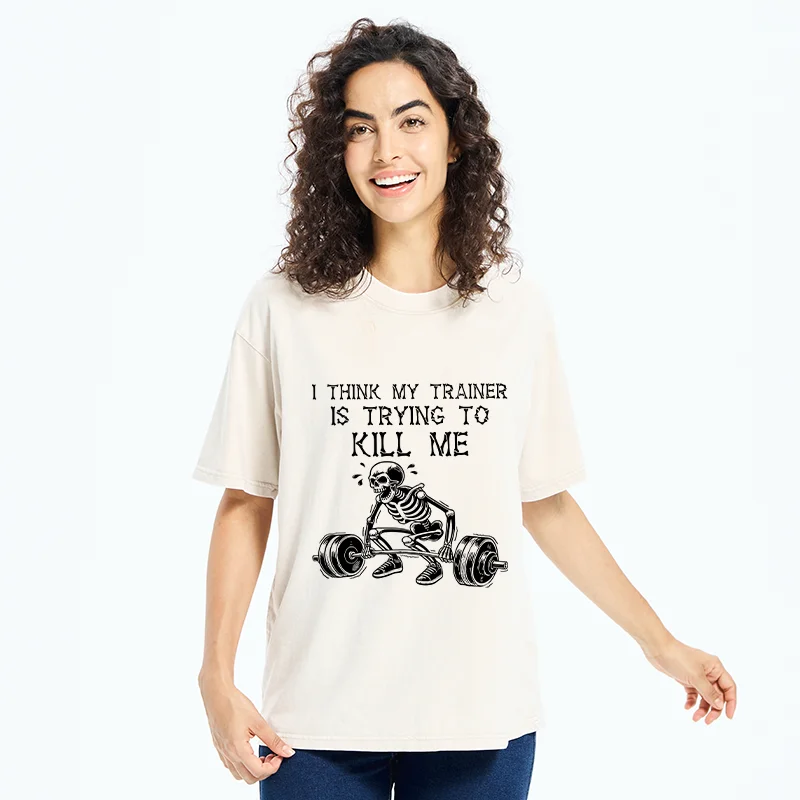 Tokyo-Tiger Gym Instructor Funny Washed T-Shirt