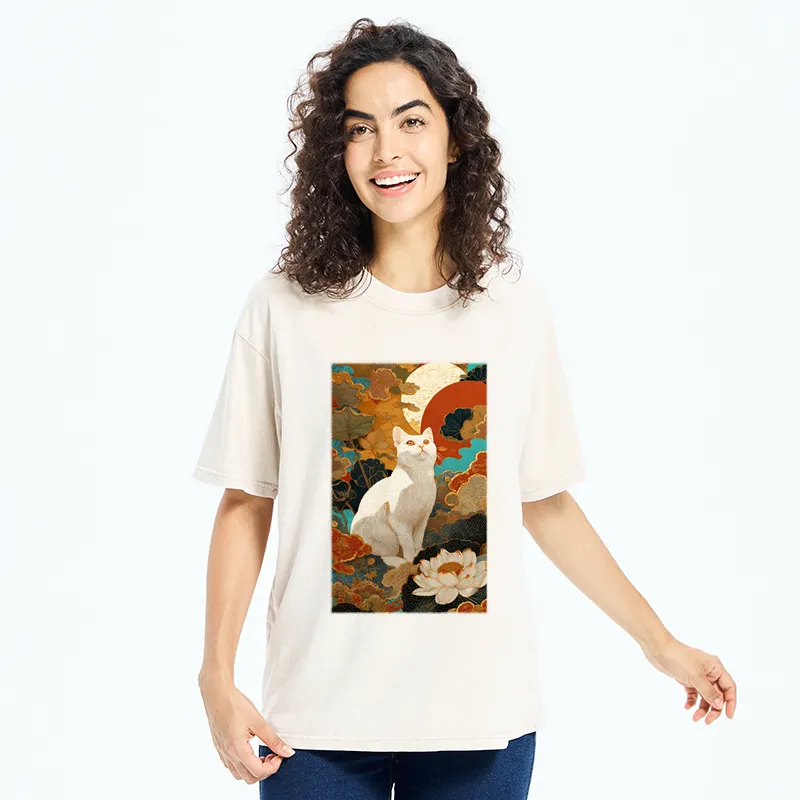 Tokyo-Tiger White Guardian Of The Vermilion Sun Washed T-Shirt