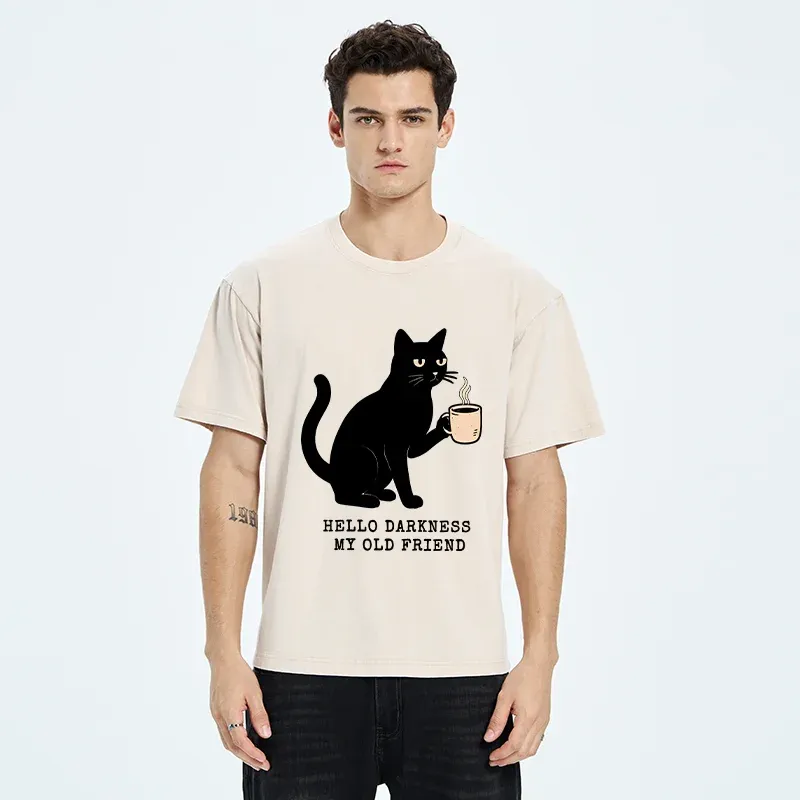 Tokyo-Tiger Hello Black Cat Washed T-Shirt