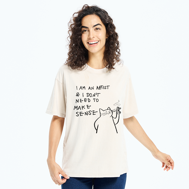 Tokyo-Tiger I Make Art, Not Sense Washed T-Shirt