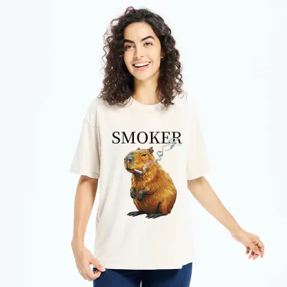 Tokyo-Tiger Obese Smokers Washed T-Shirt