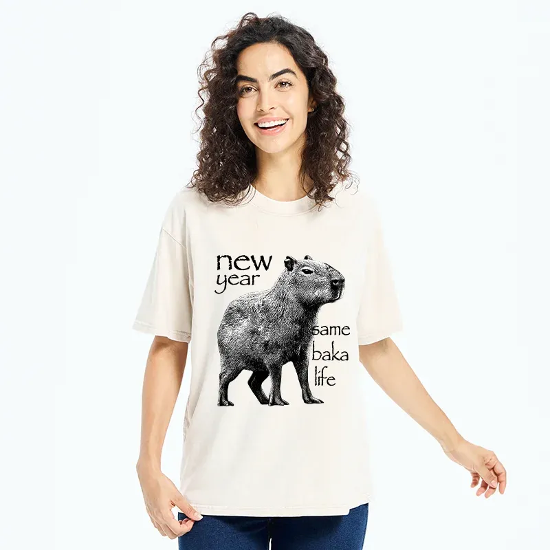 Tokyo-Tiger Different Year Same Stupidity Washed T-Shirt