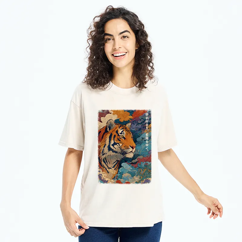 Tokyo-Tiger Tiger Of The Cloud Sea Washed T-Shirt