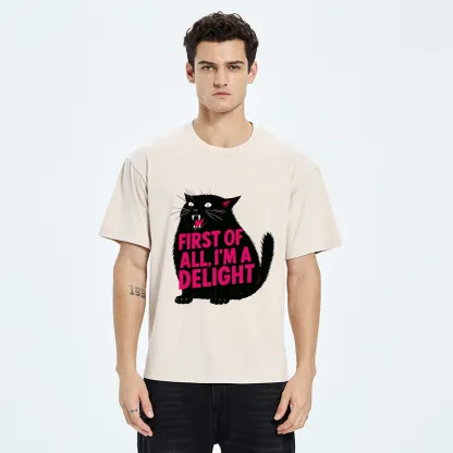 Tokyo-Tiger Roaring Black Cat Washed T-Shirt