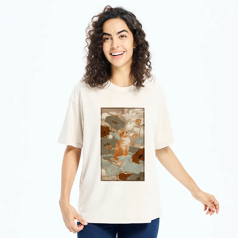 Tokyo-Tiger Lotus Pond Serenity Washed T-Shirt