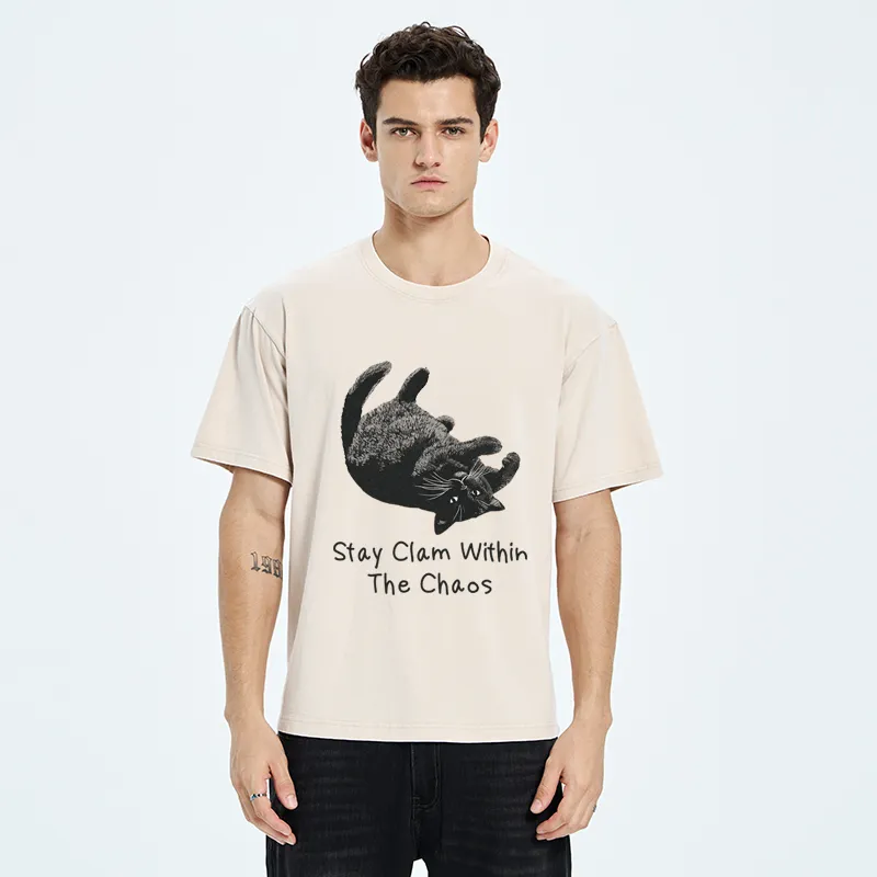 Tokyo-Tiger Stay Clam Within The Chaos Washed T-Shirt