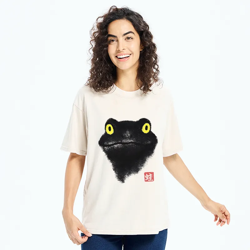 Tokyo-Tiger Ink Painting Of A Frog Washed T-Shirt