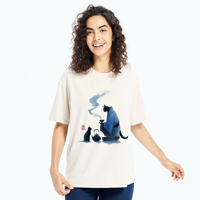 Tokyo-Tiger Midnight Tea Ceremony Washed T-Shirt