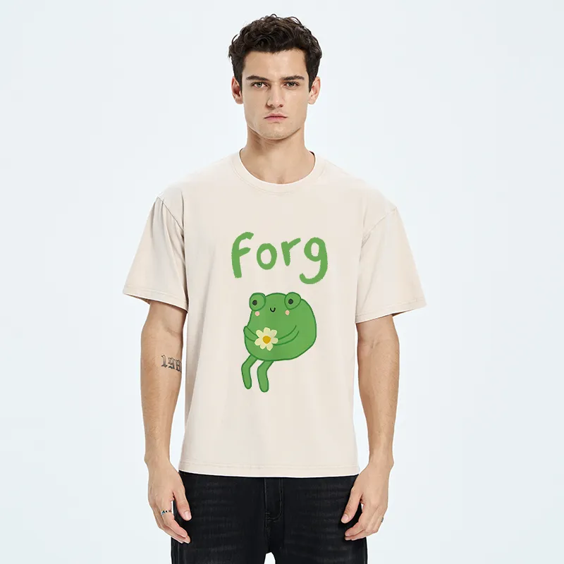 Tokyo-Tiger Cute Forg Funny Washed T-Shirt