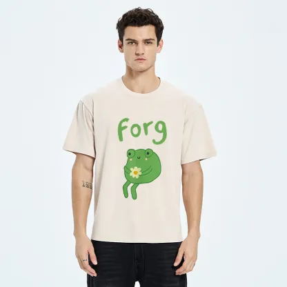 Tokyo-Tiger Cute Forg Funny Washed T-Shirt