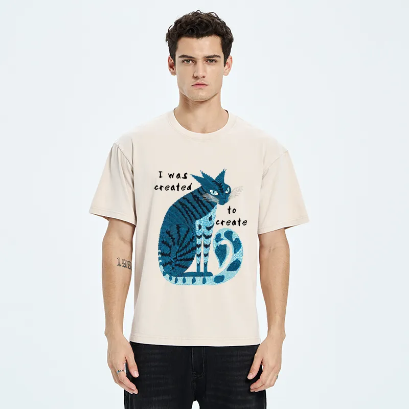 Tokyo-Tiger I Was Created To Create Washed T-Shirt