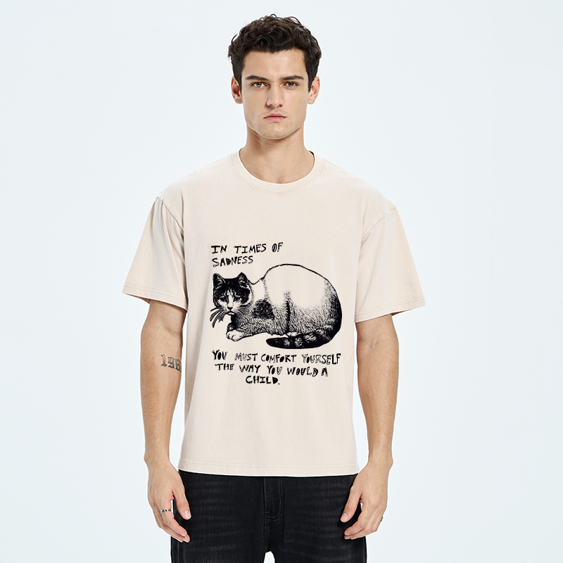 Tokyo-Tiger Comfort Yourself When You're Sad Washed T-Shirt