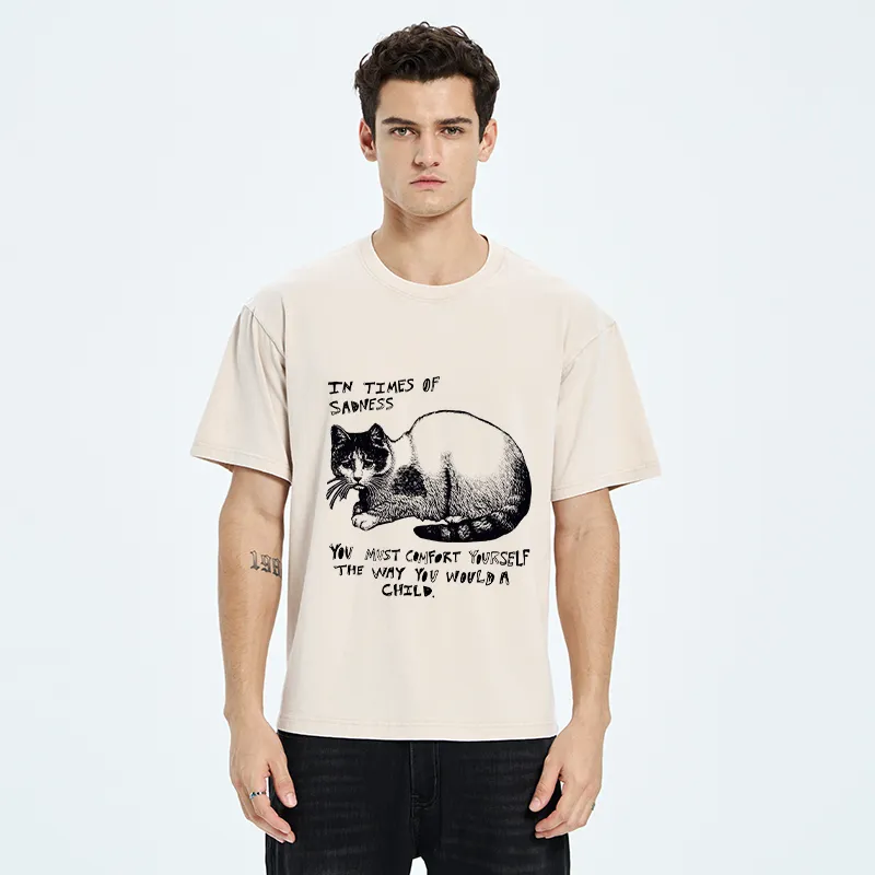 Tokyo-Tiger Comfort Yourself When You're Sad Washed T-Shirt