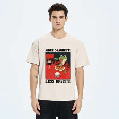 Tokyo-Tiger Frog Eating Spaghetti Washed T-Shirt
