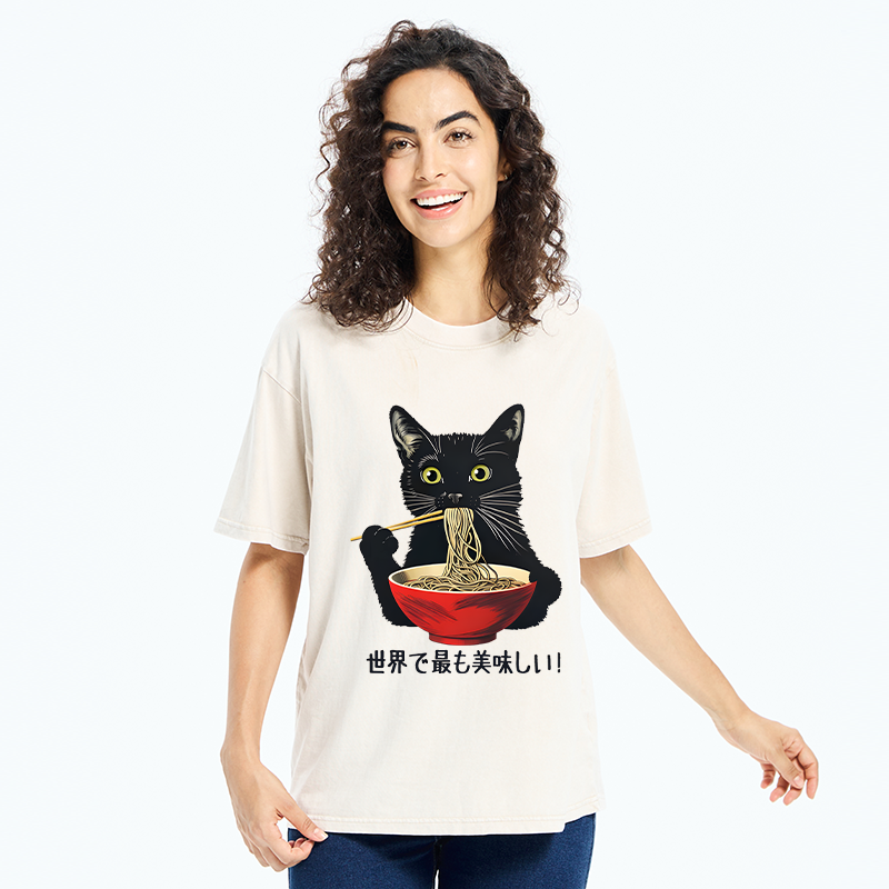 Tokyo-Tiger World's Most Delicious Food Washed T-Shirt