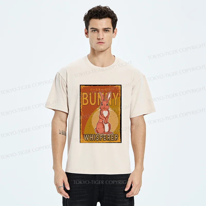 Tokyo-Tiger Cute Bunny Whisperer Washed T-Shirt