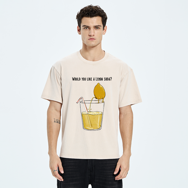 Tokyo-Tiger Freshly Squeezed Lemon Juice Funny Washed T-Shirt