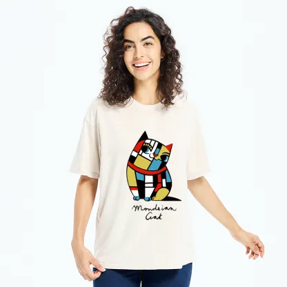 Tokyo-Tiger Cat of Mondrian Washed T-Shirt