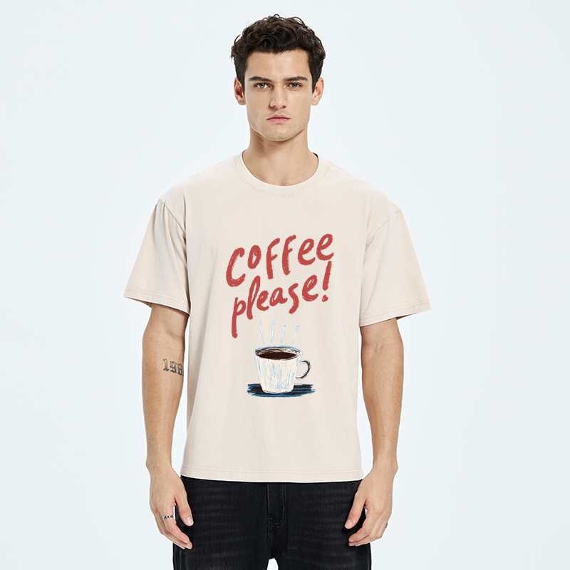 Tokyo-Tiger Coffee Please Washed T-Shirt