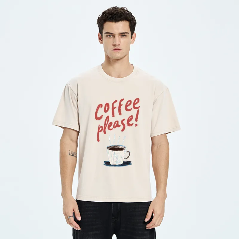 Tokyo-Tiger Coffee Please Washed T-Shirt