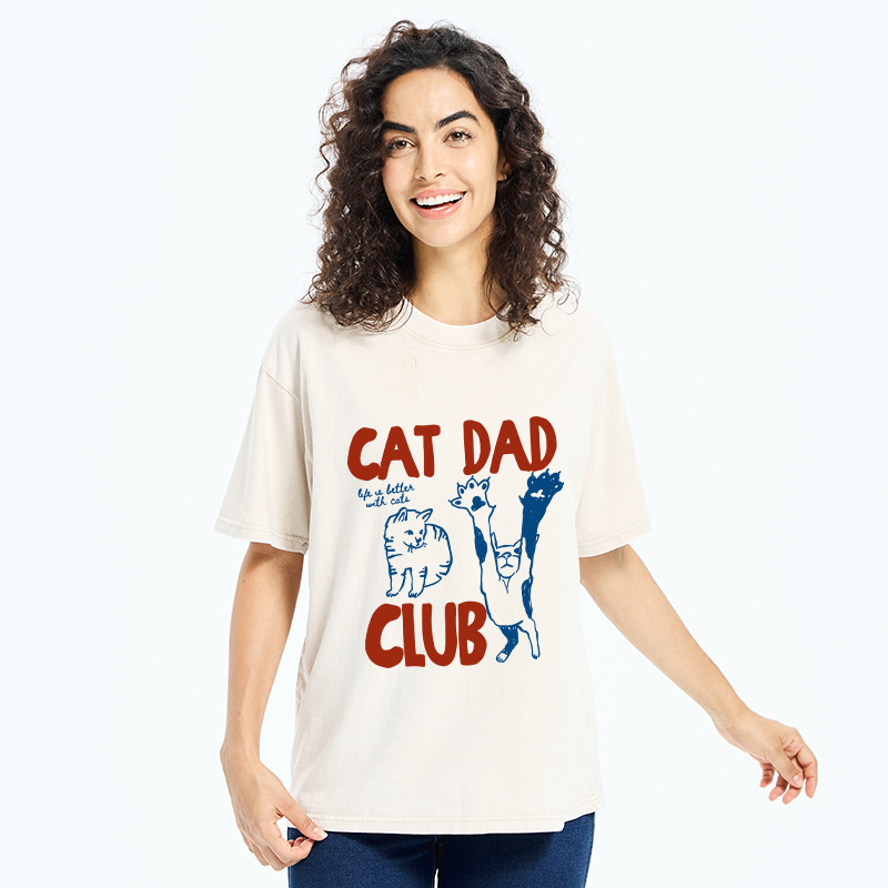 Tokyo-Tiger Cat Dad's Special Washed T-Shirt