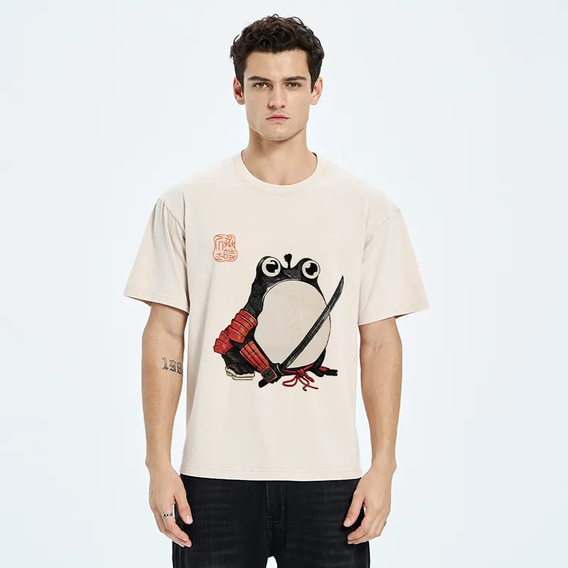 Tokyo-Tiger Silly Samurai Frog Washed T-Shirt
