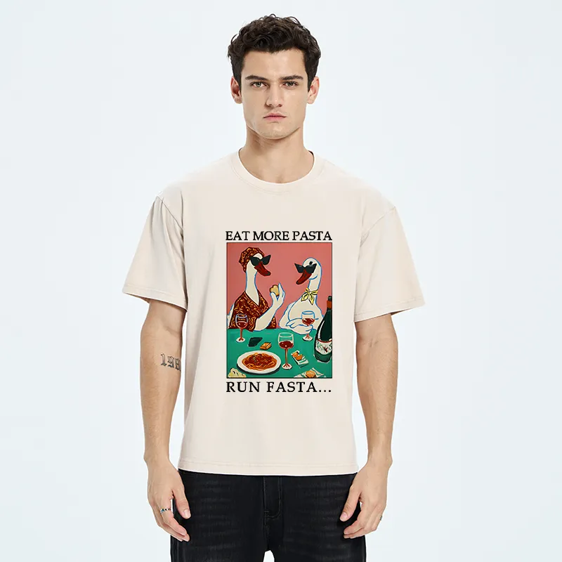 Tokyo-Tiger Eat More Pizza Washed T-Shirt