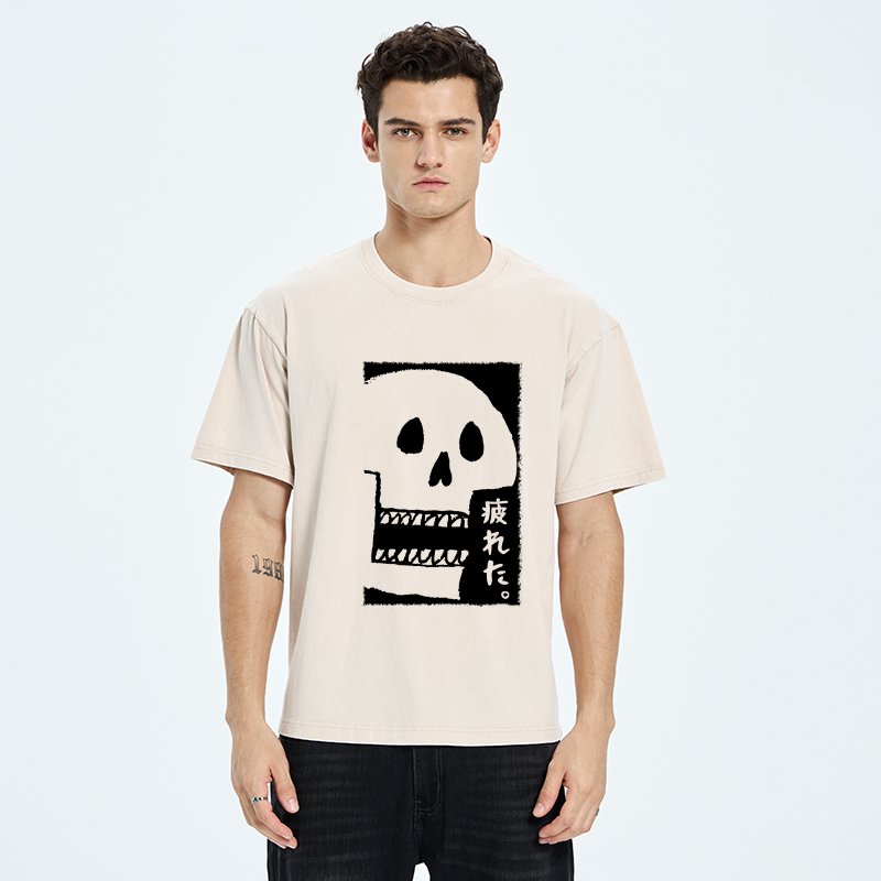 Tokyo-Tiger Tired skeleton Washed T-Shirt