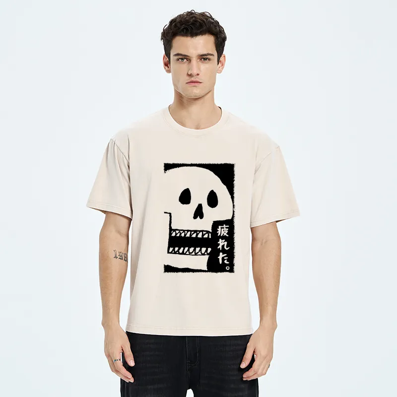 Tokyo-Tiger Tired skeleton Washed T-Shirt