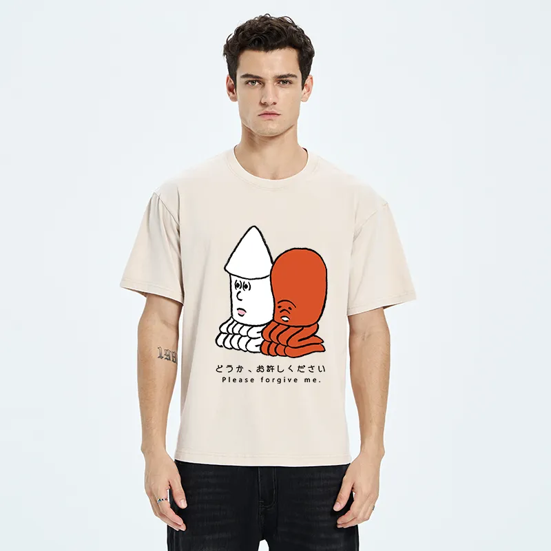 Tokyo-Tiger Please Forgive Octopus Washed T-Shirt