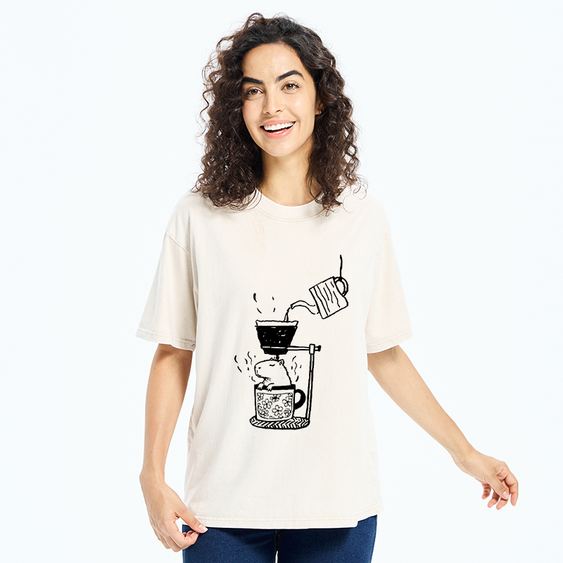 Tokyo-Tiger Japanese-style Bathing Funny Washed T-Shirt