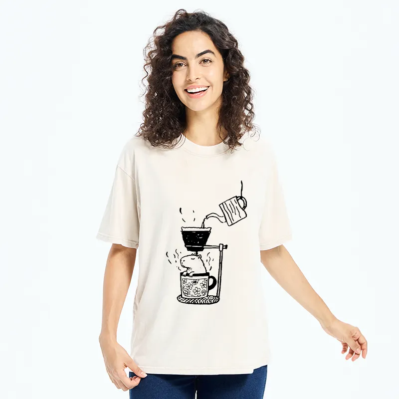 Tokyo-Tiger Japanese-style Bathing Funny Washed T-Shirt