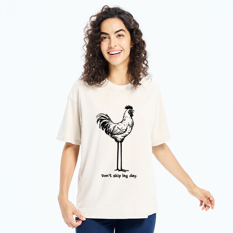 Tokyo-Tiger Don't Skip Leg Day Washed T-Shirt