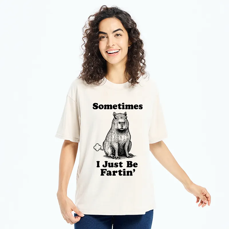 Tokyo-Tiger Farting Capybaras Washed T-Shirt