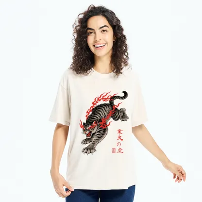 Tokyo-Tiger Blazing Tiger Washed T-Shirt