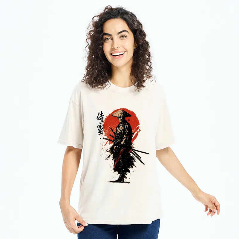 Tokyo-Tiger Ghost Samurai Washed T-Shirt