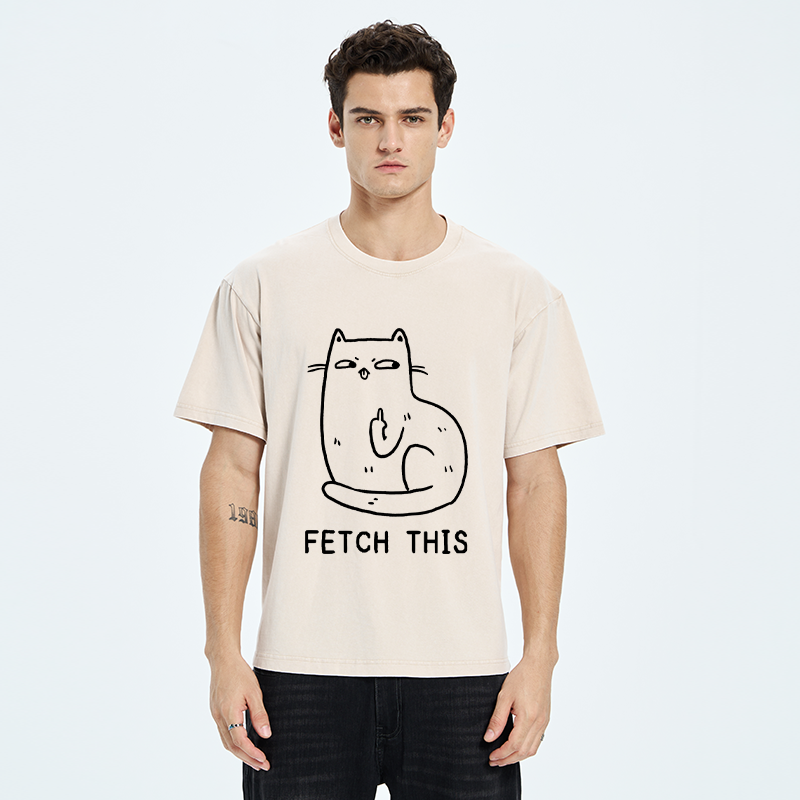 Tokyo-Tiger Cat Fetch This Washed T-Shirt