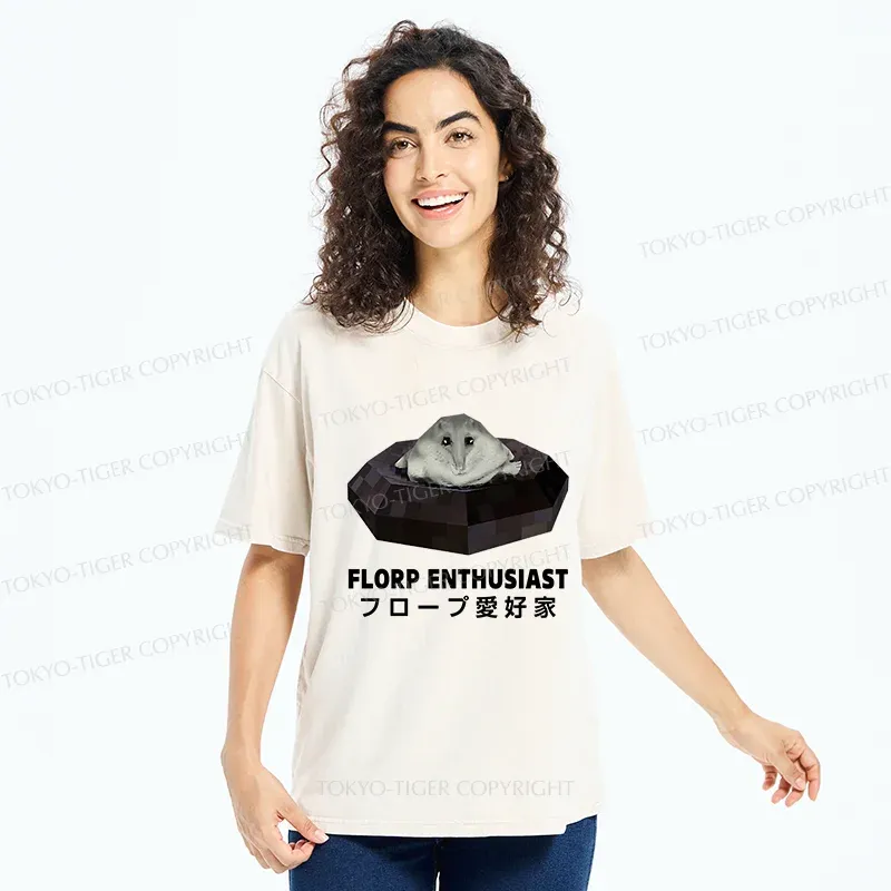 Tokyo-Tiger Florp Enthusiast Funny Washed T-Shirt
