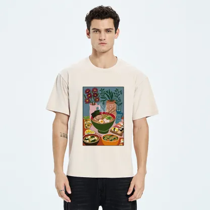 Tokyo-Tiger Delicious Japanese Food Washed T-Shirt