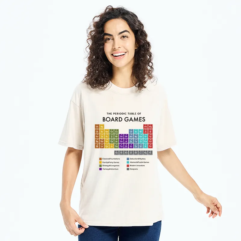 Tokyo-Tiger Periodic Table Of Elements In Board Games Washed T-Shirt