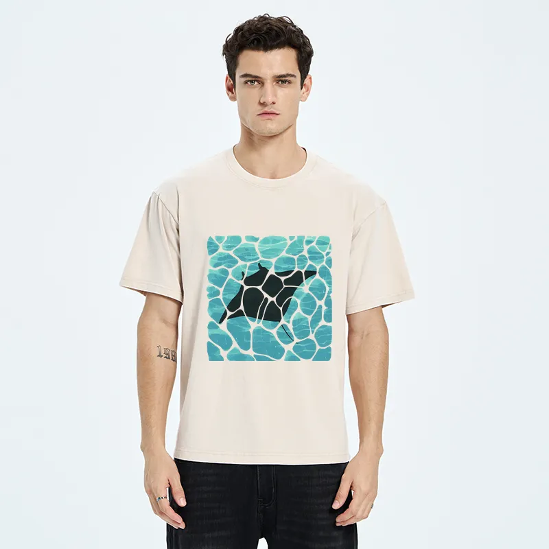 Tokyo-Tiger Manta Ray Fish Washed T-Shirt